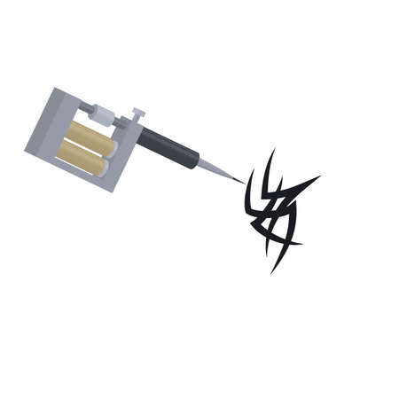 Tattoo machine. Tattooing, vector illustrationのイラスト素材