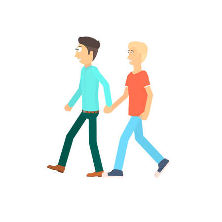 Gay couple. Gay men holding hands, vector illustrationのイラスト素材