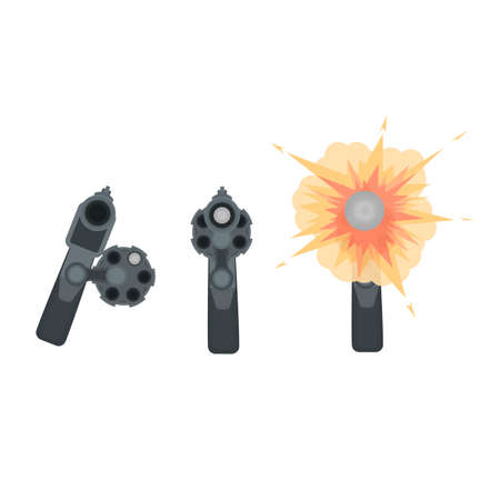 Revolver. Russian roulette, vector illustrationのイラスト素材