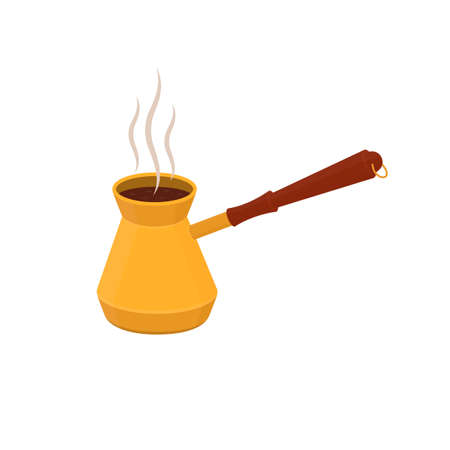 Turk for coffee. Making coffee, vector illustrationのイラスト素材