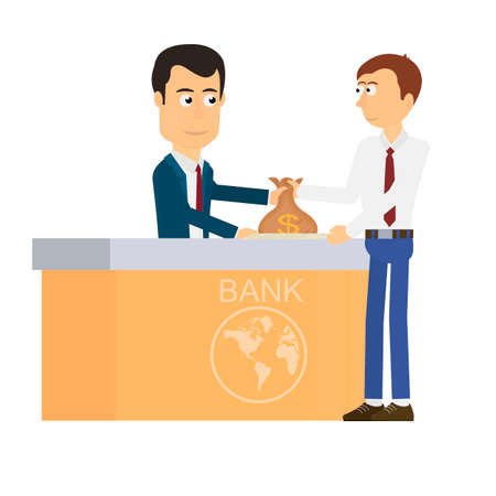 banker. bank lending, vector illustrationのイラスト素材