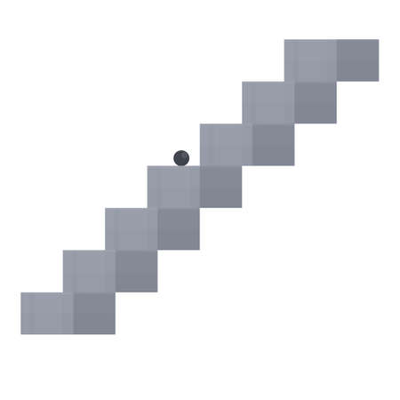 Ball rolls down the stairs. Ball, vector illustrationのイラスト素材