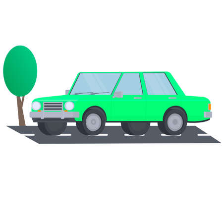 Car is driving on the highway. automobile, vector illustrationのイラスト素材