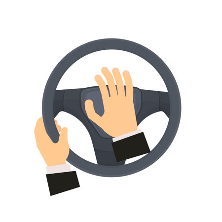 Driver honks. Car beep, vector illustrationのイラスト素材