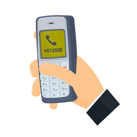 Dial a number on the phone. Call from a mobile phone, vector illustrationのイラスト素材