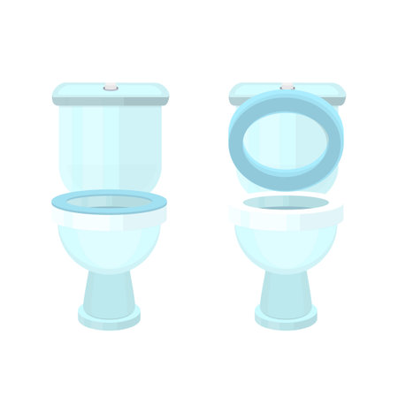 Flush the toilet. Toilet bowl, vector illustrationのイラスト素材