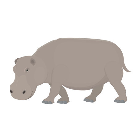 Hippopotamus. Animal hippopotamus, vector illustrationのイラスト素材
