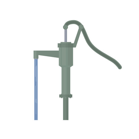 Manual water pump. Water tap, vector illustrationのイラスト素材