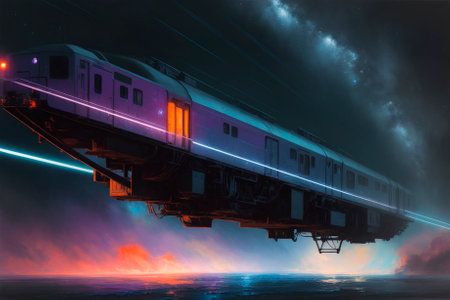 Space transport passage. Generative AI.の素材