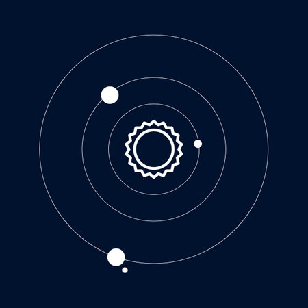 Solar system. Planet is moving in orbit, vector illustrationのイラスト素材