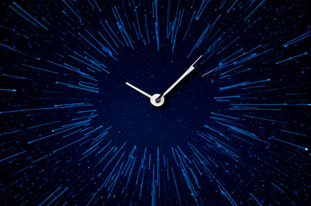 Visualization of the clock showing the late time of day. Generative AI.の素材