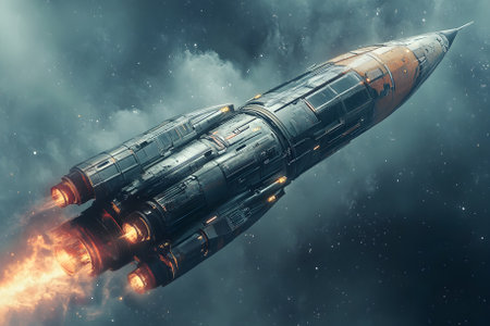 A sci-fi rocket. Generative AI.
