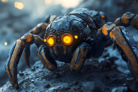 Portrait of a sci-fi spider. Generative AI.の写真素材