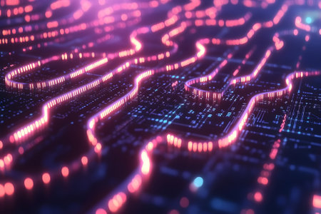 Background with an intricate pattern of an electronic neural network, neural connections. Generative...