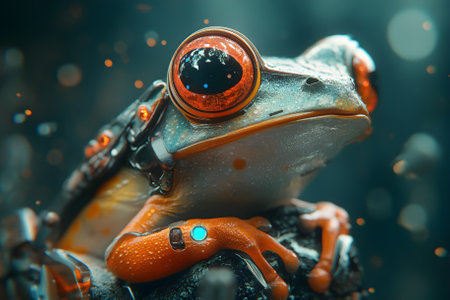 Frog in a futuristic style. Generative AI.の写真素材