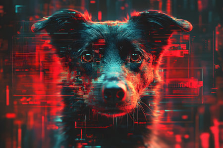 Dog in a futuristic style. Generative AI.の写真素材