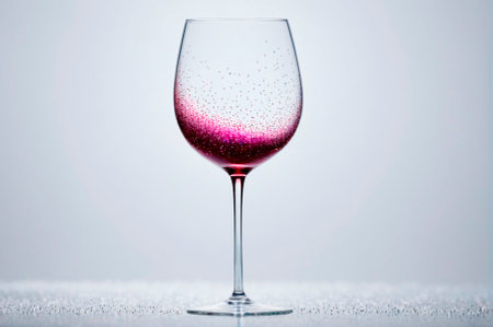 Holographic a glass of wine made of many particles. Generative AI.の写真素材