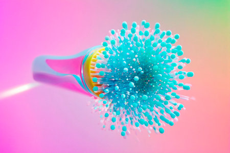 Holographic Toothbrush of many particles. Generative AI.の写真素材