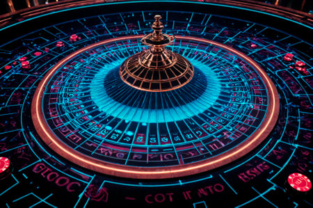 Holographic casino made of many particles.の写真素材