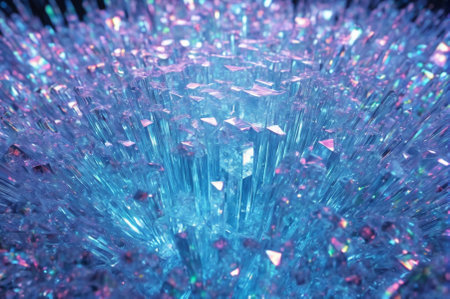 A holographic ice, made up of many particles. Generative AI.の写真素材