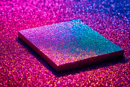 A holographic brick, made up of many particles. Generative AI.の写真素材