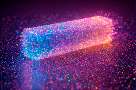Holographic electrical fuse made of many particles. Generative AI.の写真素材
