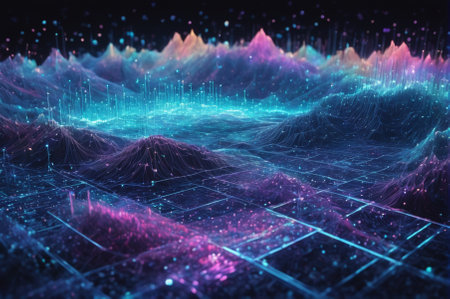 A holographic landscape electronics from a variety of electronic components, made up of many...