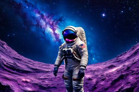 Astronaut in a spacesuit. generative AI.の写真素材