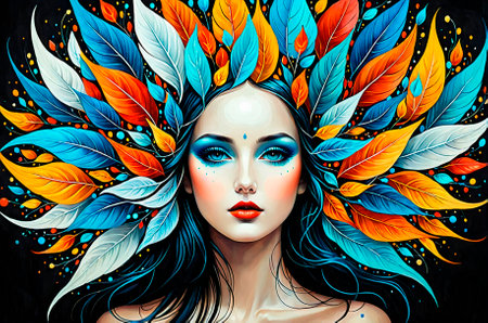 Casual beautiful, modern woman. Generative AI.の写真素材