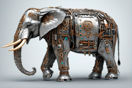Cybernetic elephant. Generative AI.の写真素材