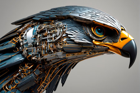 Cybernetic hawk. Generative AI.の写真素材