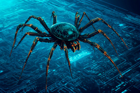 Cyberpunk-style computer spider. Generative AI.の写真素材