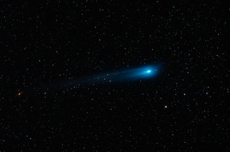 Comet flying in space. Generative AI.の写真素材