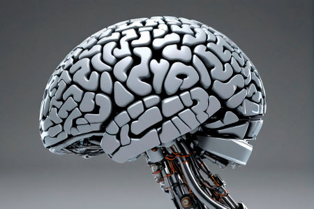 Robotic human brain. Generative AI.