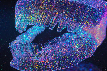 Human Dental, made of many particles. Generative AI.