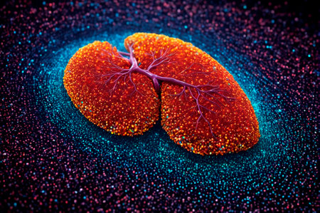 Vibrant Digital Illustration of Human Liver. Generative AI.の写真素材