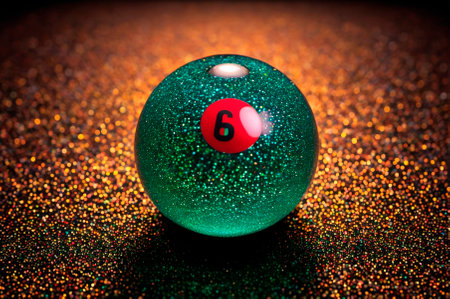 A billiard ball with number 6 on it.の写真素材