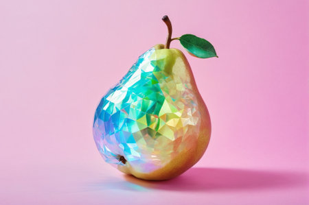 A holographic pear. Generative AI.の写真素材