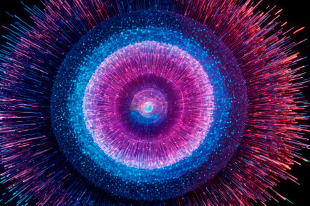 Vibrant Digital Burst in Cosmic Abstract Illustration. Generative AI.