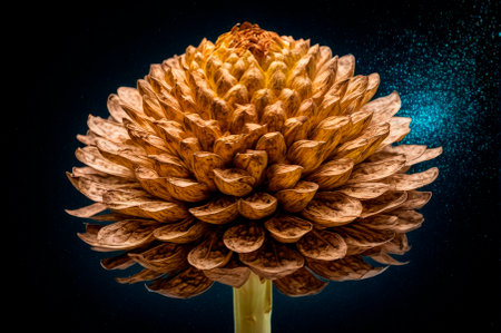 Dried Exotic Plant with Textured Petals in Space. Generative AI.