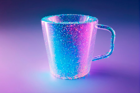 Sparkling Multicolor Glitter Mug with Dazzling Effect.Generative AI.