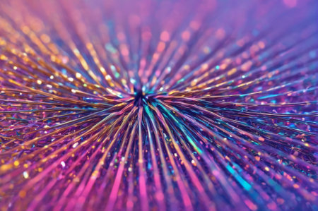 Abstract Colorful Light Rays with Sparkling Effect. Generative AI.の写真素材