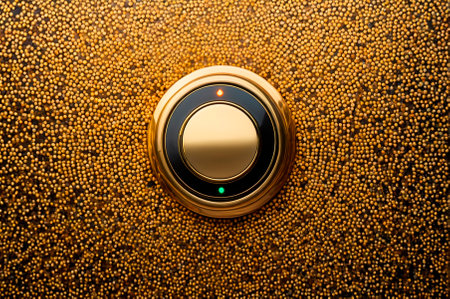 Luxurious Gold Light Switch on Textured Wall. Generative AI.の写真素材