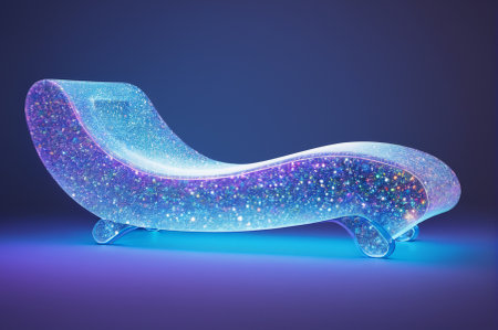 Glittering Galaxy Chaise Lounge with Cosmic Design. Generative AI.