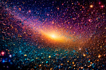 Cosmic Spiral Galaxy with Vibrant Colors and Stars. Generative AI.の写真素材