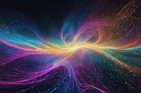 Vibrant Abstract Swirling Lines. Generative AI.