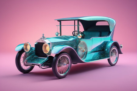 Vintage Car with Sparkling Design. Generative AI.の写真素材