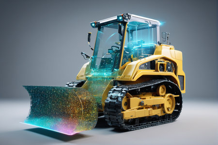 Futuristic Snowplow with Holographic Blade. Generative AI.の写真素材