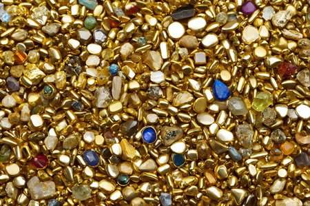 Vibrant Assortment of Gold and Gemstones. Generative AI.の写真素材