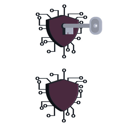 Cybersecurity. Computer security technology, vector illustrationのイラスト素材